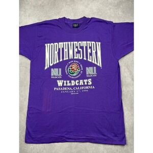 VTG 1996 Northwestern Wildcats Rose Bowl T-Shirt Galt Sand Purple L USA Single
